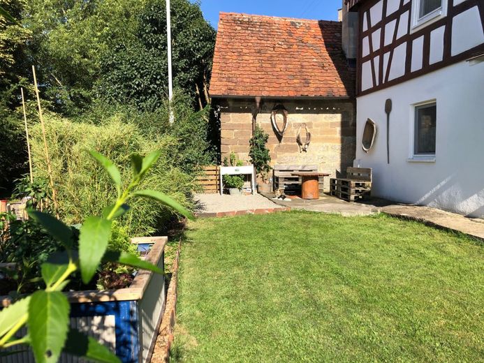 Möblierte Unterkunft Wohnung in Ilshofen Monteurunterkunft – Garten