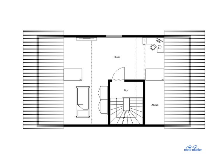 Casa adosada de nueva construcción (5 hab.) con jardín y plaza de aparcamiento – solo queda 1 disponible | cerca de Berlín/Potsdam – 2D-Grundriss DG