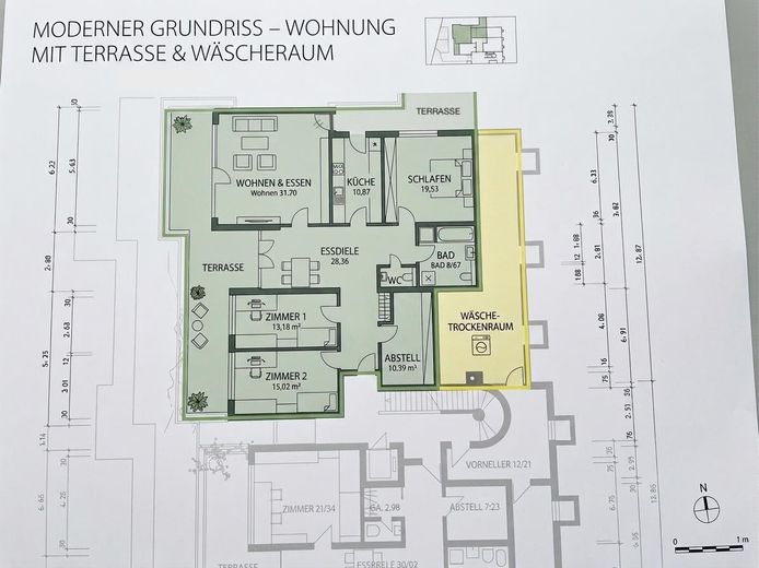 Emplacement privilégié au calme ! Appartement-terrasse de 4 pièces à FR-Neuburg – Grundriss - Lesbarkeit bearb.