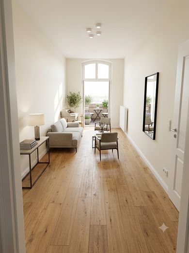 Helle, sanierte 2-Zimmer-Wohnung mit Balkon – Beispiel Wohnen