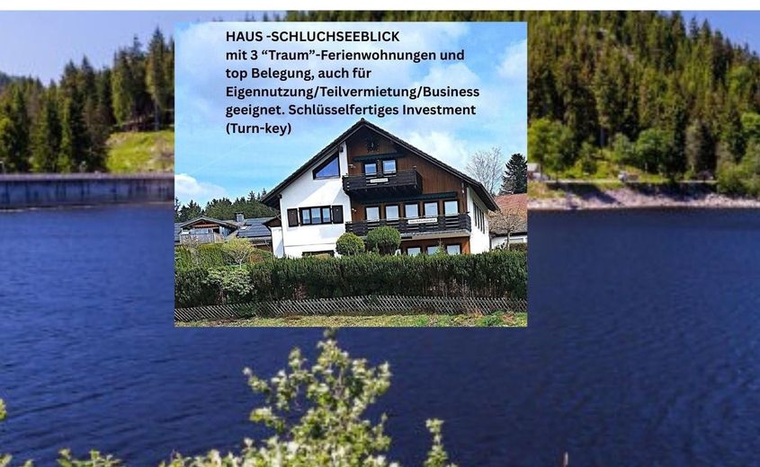 HAUS-SCHLUCHSEEBLICK: 3 Ferienwohnungen mit "Classic-Car-Ambiente" in Premiumlage (€ 1,1 Mio. +Inv.) – Haus-Schluchseeblick