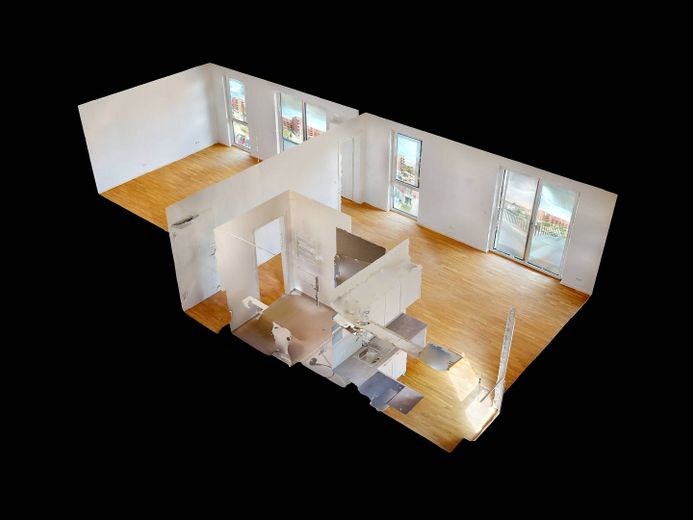 Geräumige 2-Zimmer-Wohnung mit EBK und 2 BALKONEN im Stadtquartier 'Ferdinand's Garden' – 3D-Ansicht Grundriss