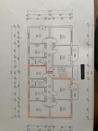 Grundriss orange markiert