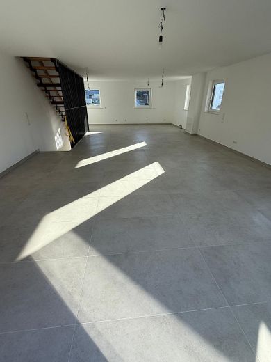 Wohnzimmer mit offener Küche