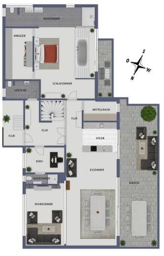 Moderna casa unifamiliar con ambiente tipo loft en Kleinostheim – Erdgeschoss