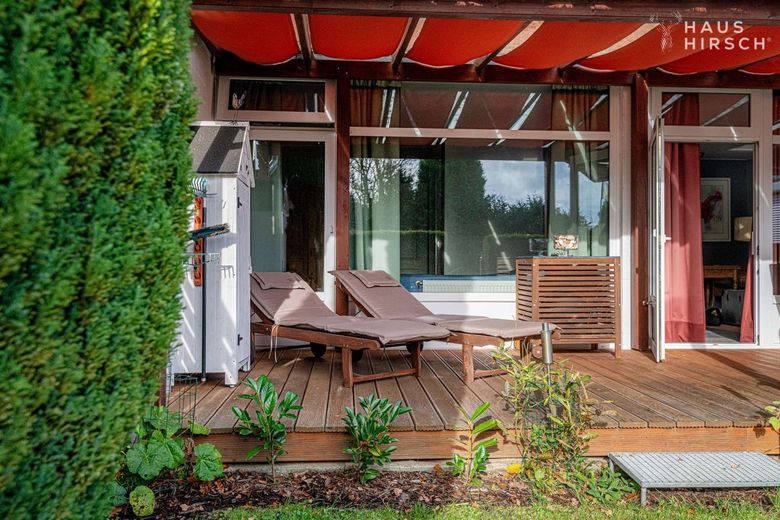 Wohnliches Ferienhaus in Cismar sucht neue Eigentümer! – Terrasse Blick 1