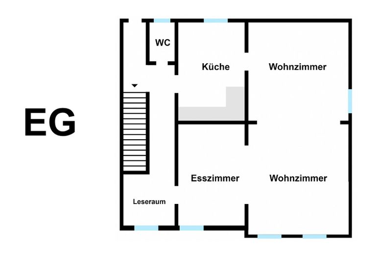 Historische Rotklinkervilla – kernsaniert mit optionalem Baugrundstück – Erdgeschoss