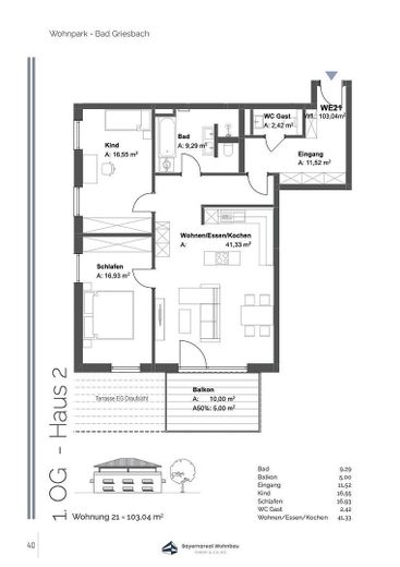 Ruhige, aufzugsgerechte 3-Zi Wohnung m. Balkon - KFW 40 NH – Grundriss
