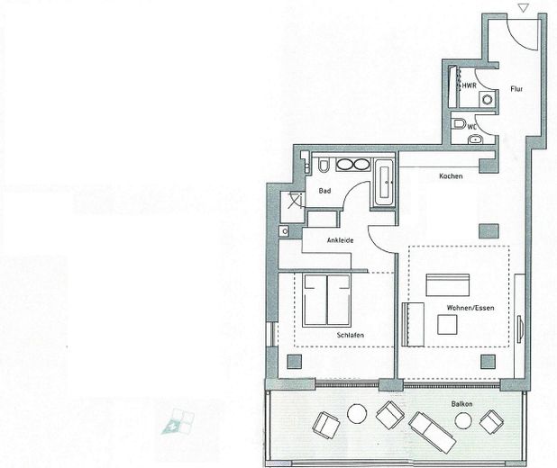 Un cadre de vie exclusif au bord de la Spree – Appartement meublé de 2 pièces (97m2) sur la presqu’île de Stralau – Grundriss / Floor Plan