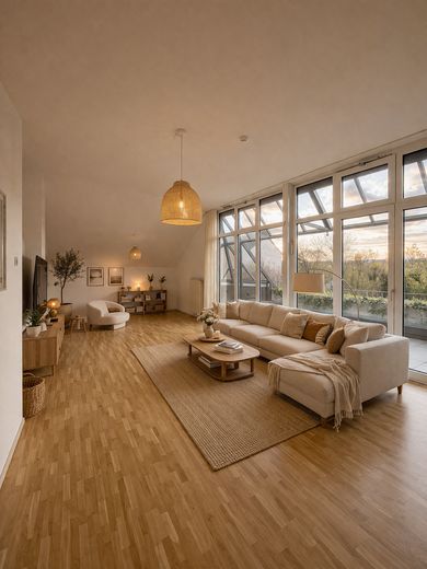 Helle, renovierte 4-Zimmerwohnung mit großer Dachterrasse und außergewöhnlichem Raumangebot – Wohnzimmer