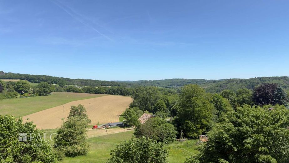 Exklusive Dachgeschosswohnung im historischen Fachwerkhaus mit Fernblick bis Schloss Homburg – Aussicht Terasse