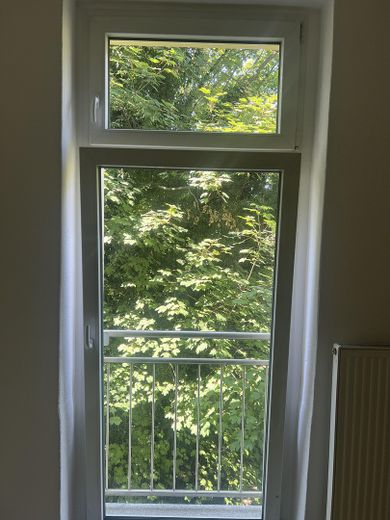 Helle WG-geeignete 3-Zimmer-Altbau-Wohnung in Köpenick – Blick Zimmer III in den Garten
