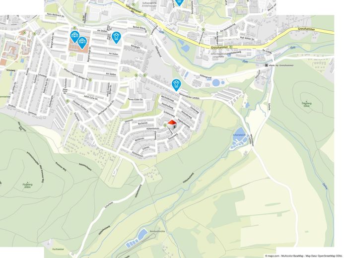 *** vermietete 3-Raum Wohnung mit Balkon und Stellplatz – Geolyzer Kartenausschnitt
