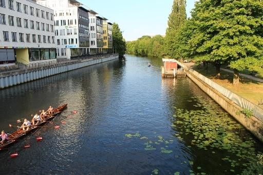 Das Wasser plätschert  vor der Tür  -  Enten, Schwäne schwimmen im Goldbekkanal - Wasserblick! – Foto 5
