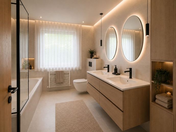 Wohnen auf einer Ebene - Ruhe, Natur und Privatsphäre – Beispielbild Home Staging