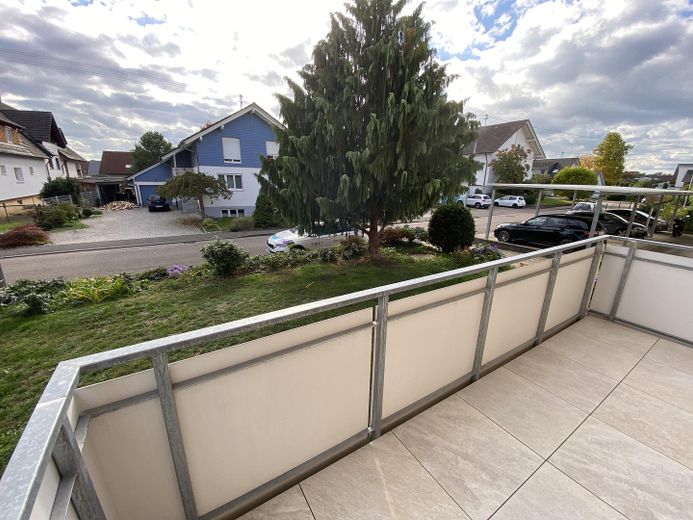 3-kamerappartement (87 m²) met terras, tuin en garage – Hohberg-Niederschopfheim – Terrasse mit Südausrichtung