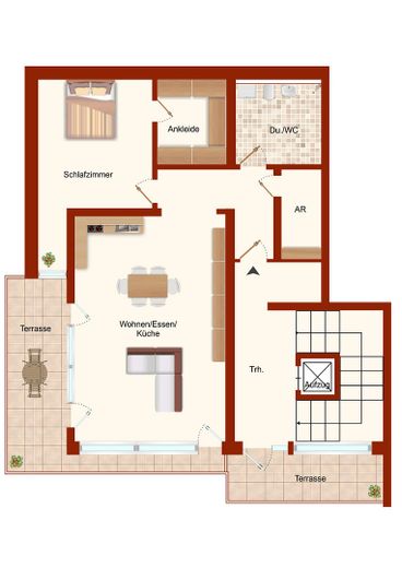 Großzügige 2-Zimmer-Wohnung mit großer Terrasse und Weitblick – फोटो 9