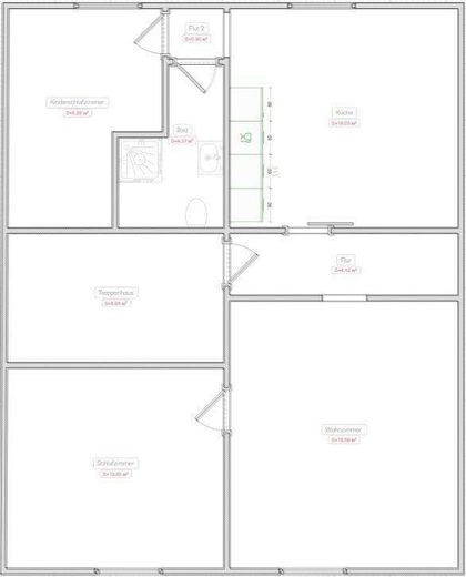 Renovierte Wohnung im 2 OG – Grundriss Hochstr 107