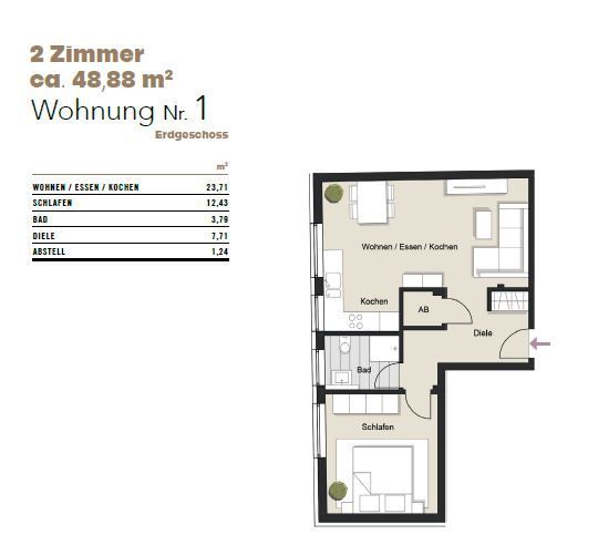 CITYLAGE! 2 ZIMMER WOHNUNG + MODERNISIERUNG + RUHIGE LAGE + IDEAL FÜR INVESTOREN + SELBSTNUTZER – WE 1