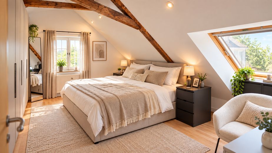 Toplage, helles Dachgeschoss mit Südbalkon und Einbauküche! – Schlafzimmer