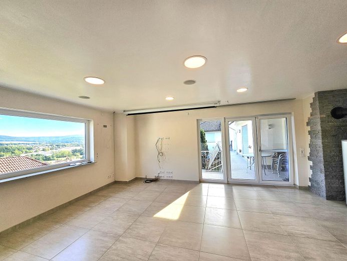 Moderne 3,5 Zimmer EG Wohnung 155 m² Wohnfläche + 190 m² Nutzfläche mit Balkonen & Terrasse & Garten – Heimkino mit Beamer und Leinwa