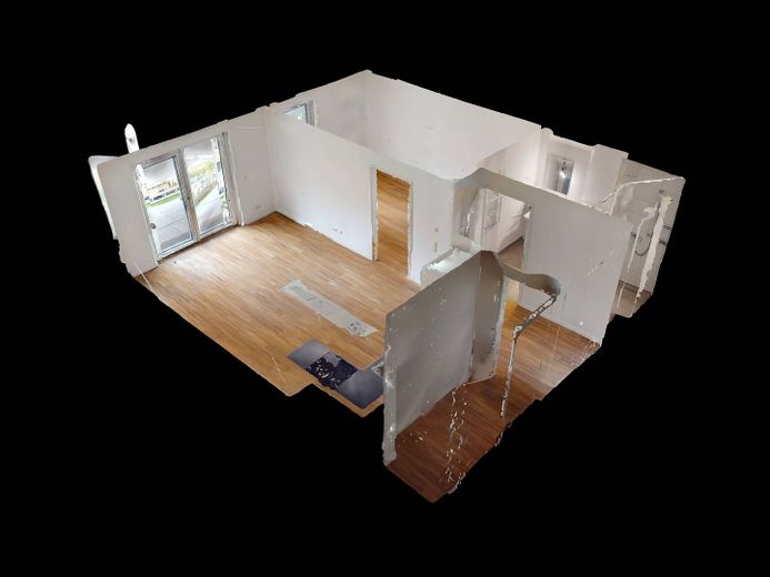 2-kamer-nieuwbouwwoning met TERRAS en ingerichte keuken op loopafstand van het Kurpark – 3D-Ansicht Grundriss