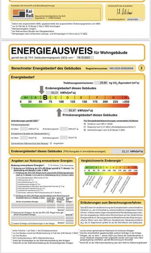 Erstbezug: Niedrigenergiehaus in Düsseldorf-Kalkum, provisionsfrei, Süd-West-Lage – Energieausweis