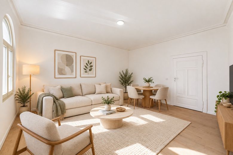 TOP gerenoveerde Altbau 3-kamerwoning! – Wohnzimmer Einrichtung bsp.