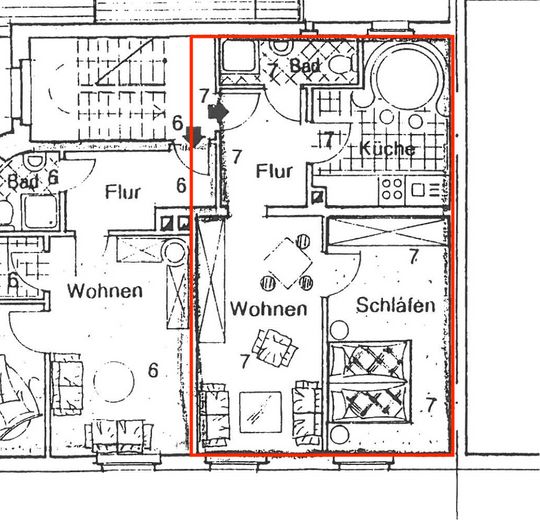 Well-maintained 2-room investment property with 8.0% return in Fürth-Ronhof – Grundriss