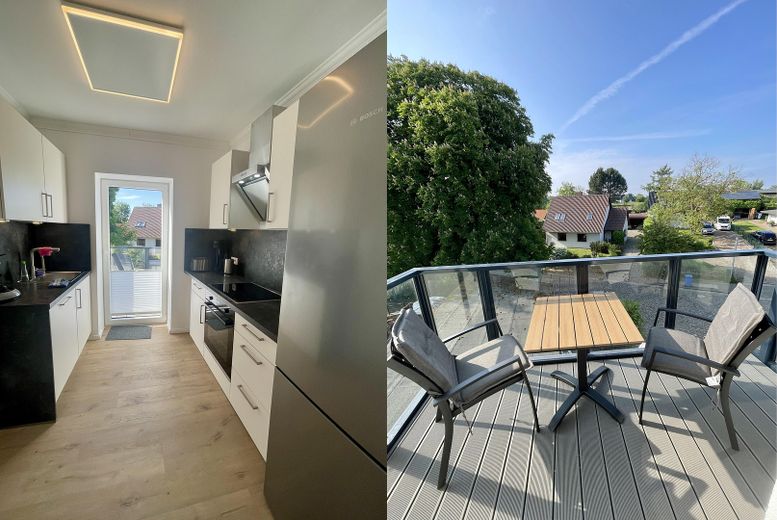 Küche und Balkon