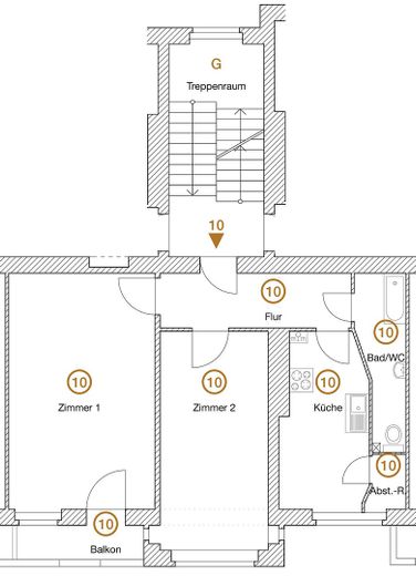 Grundriss 3. OG mitte