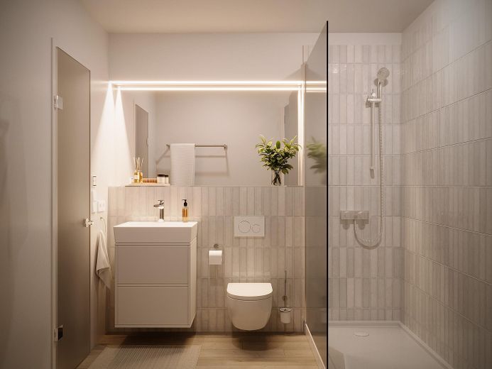 Leonovum - Apartments - Rotkreuzplatz (Munich-Neuhausen) - first occupancy – Bad Visualieserung
