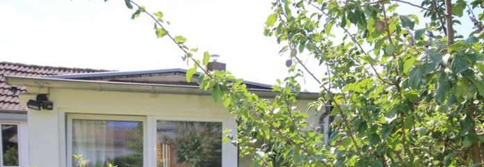AbacO: Appartamento arredato con cura e scaletta che conduce al giardino