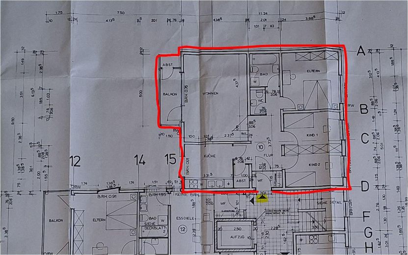 Balkonlu ve kapalı otopark park yeri bulunan, gün ışığı alan 4 odalı kat mülkiyetli daire – Grundriss