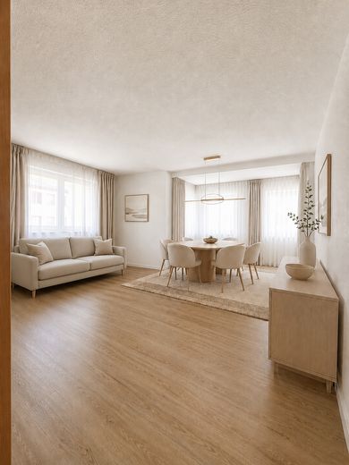 स्टाइलिश 3-कमरे का अपार्टमेंट, Stadtfeld Ost में बड़ी पश्चिममुखी बालकनी के साथ – Wohnzimmer
