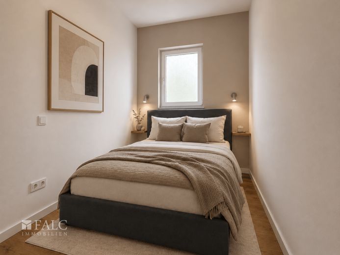 **Modernisierte Wohnung mit Fahrstuhl**- FALC IMMOBILIEN – Schlafbereich Bsp.