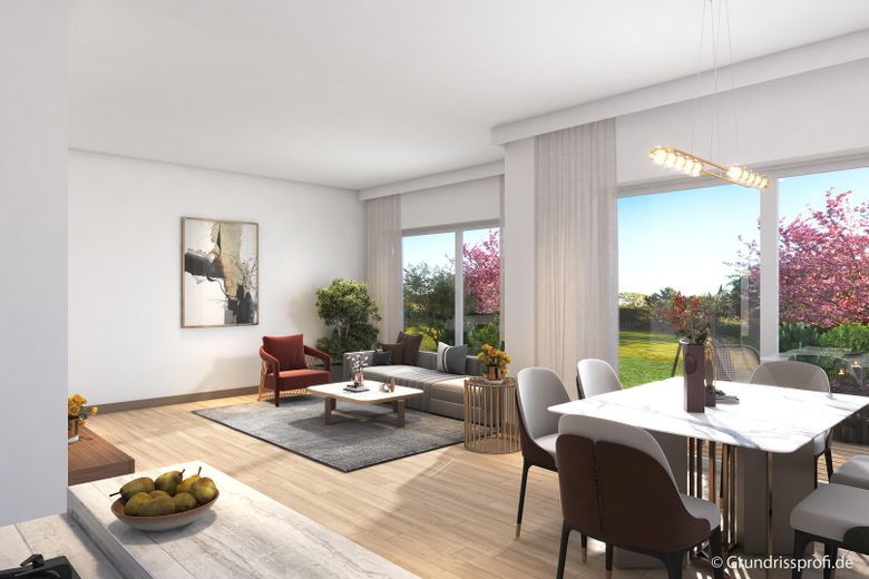 Küche - Wohnen - Essen 3D Plan