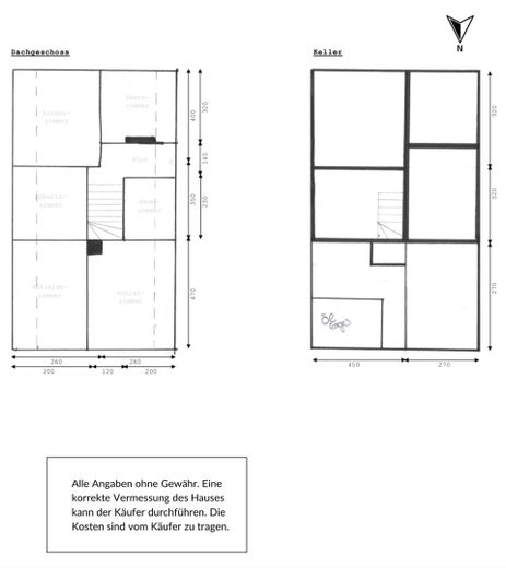 Grundriss 1.OG und Keller