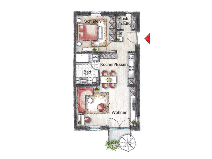 Freyung merkez · 2 odalı daire · KfW-55 · yeni · basamaksız erişim · komisyonsuz – Grundriss