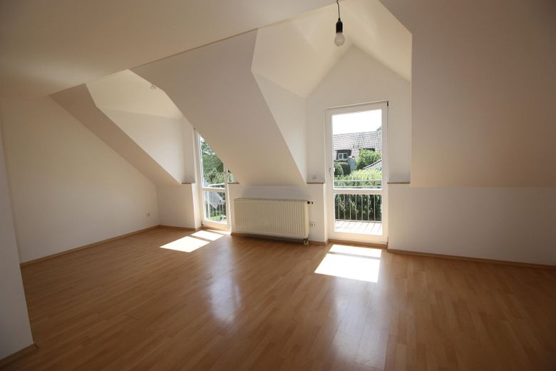 Stadtnahe lichtdurchflutete Maisonettewohnung mit Südbalkon am Waldrand – Wohn- und Essbereich