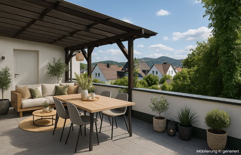 Terasse EG mit Blick ins Siebe