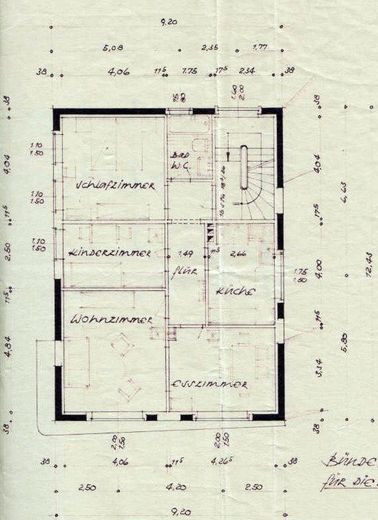 Alter Bauplan von 1956