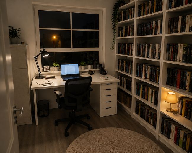 Einfamilienhaus mit Pool und großem Garten – Büro