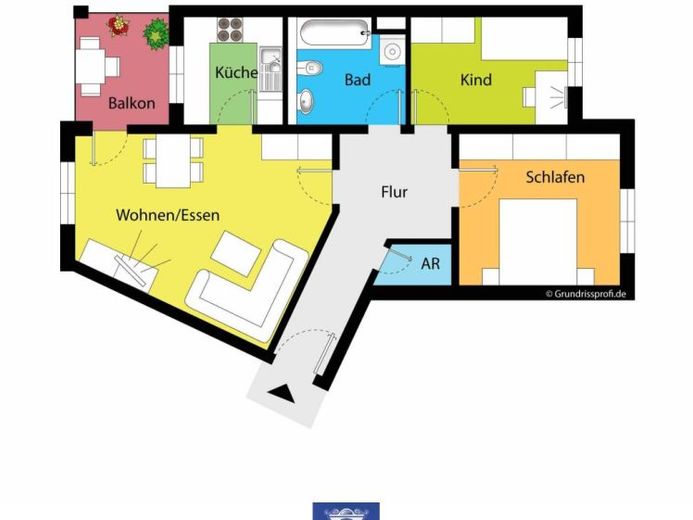 Ruhig gelegene Wohnung mit Balkon im Freitaler Mühlenviertel an der schönen Weißeritz! – Foto 1