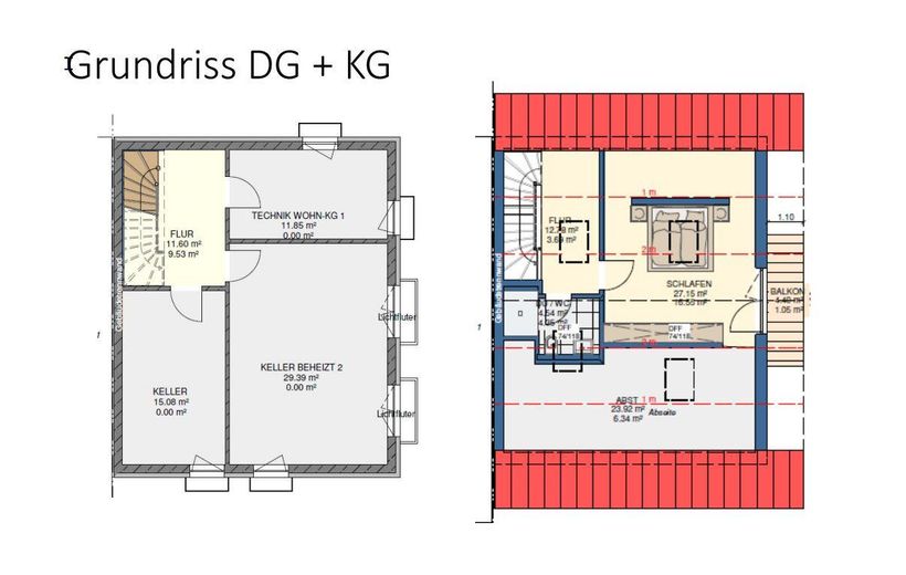 Grundriss DG + KG
