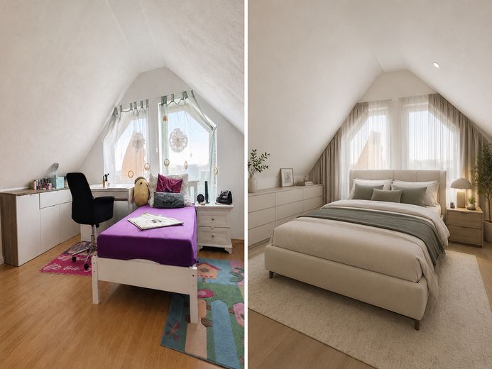 MAISONETTEWOHNUNG MIT GROSSEM BALKON – Schlafzimmer