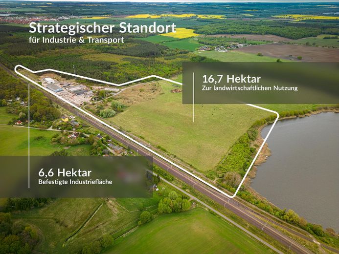 23 ha Industrie- und Landwirtschaftsfläche mit Gleisanschluss – Flächen