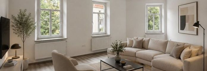 Charmante und vollständig renovierte 5 ZKB Altbauwohnung mit Garten und Zugang zum Schäfflerbach in ruhiger Innenstadtlage