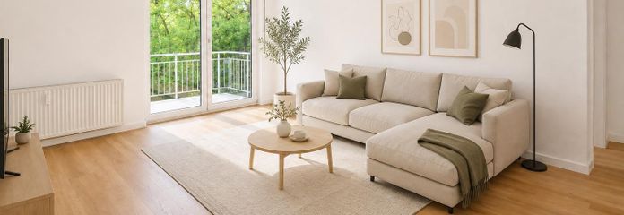 sin comisión: primera ocupación tras la modernización | 2 habitaciones, balcón, ascensor, cocina – Einrichtungsvorschlag