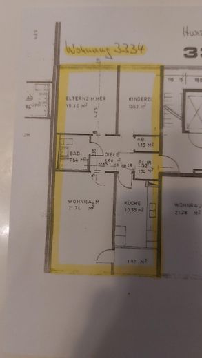 3 Zimmerwohnung mit Einbauküche in Kerpen-Brüggen zu vermieten – Grundriss